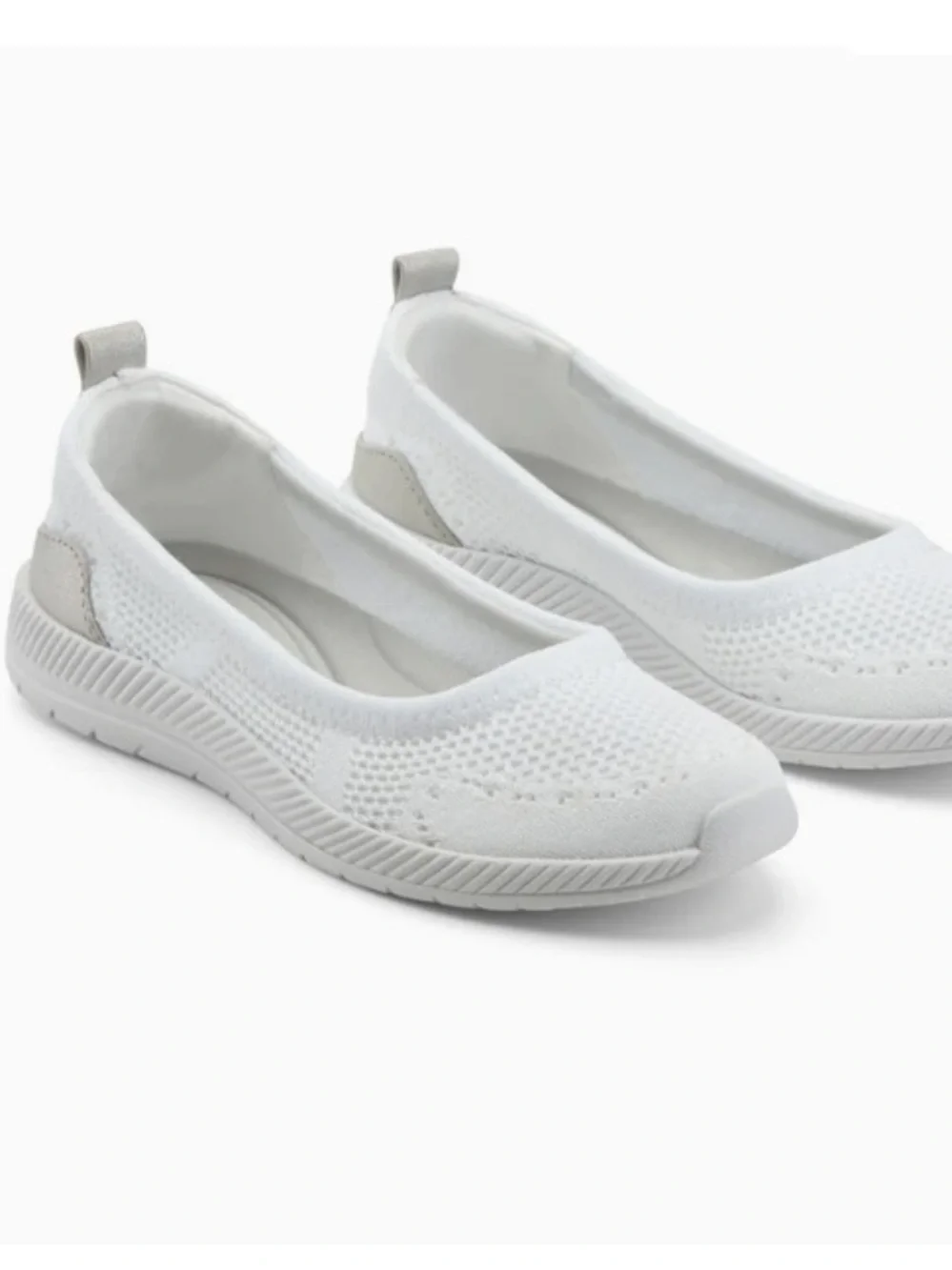 Easy Spirit Glitz Walking Shoe White Knit Size 9
